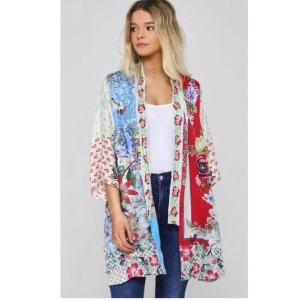 Johnny Was Kukui Silk Kimono
Jacket
Wrap
Boho
Embroidered
Lux
Cottage
Feminine